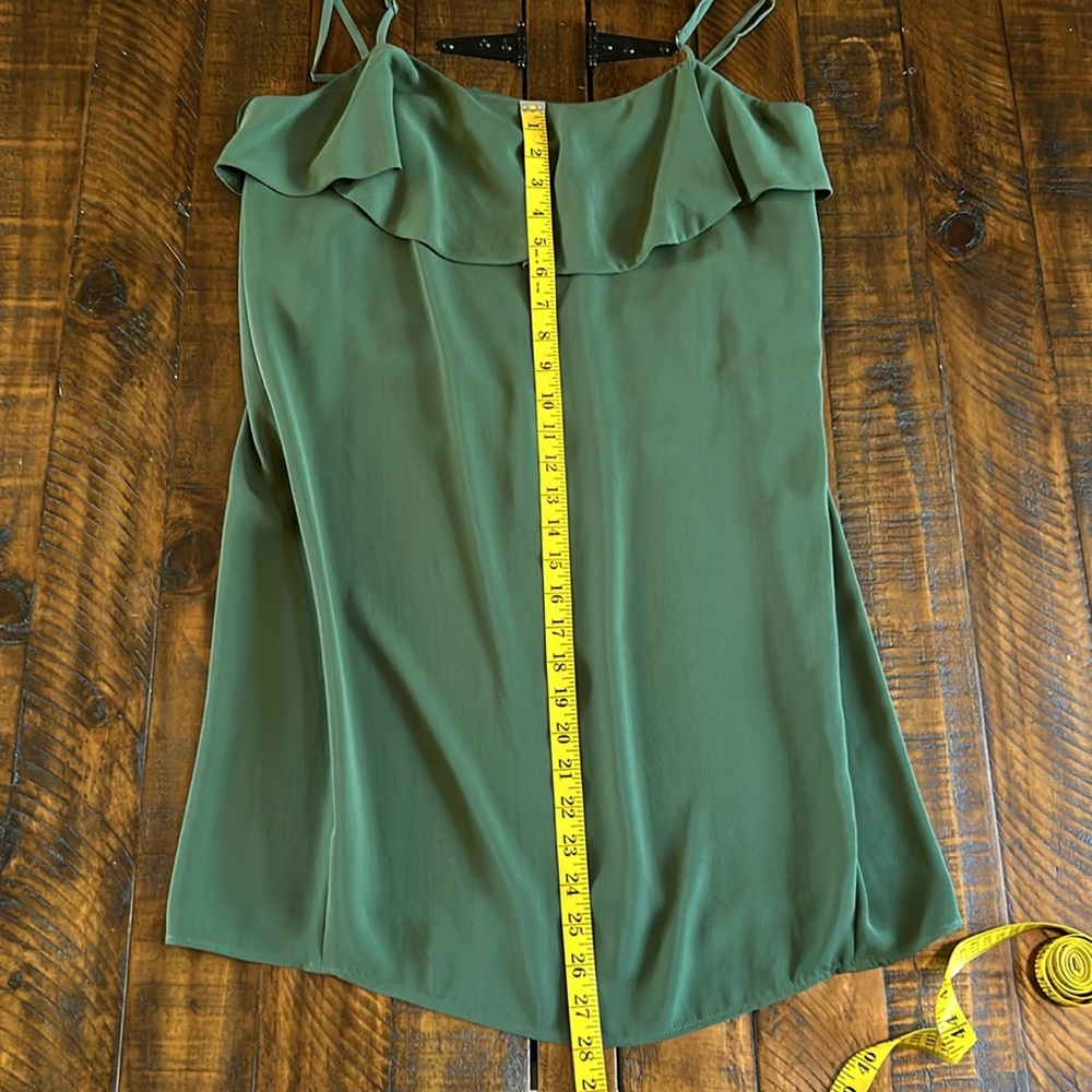Zara Basic Green Adjustable Strap Ruffle Top Dres… - image 3